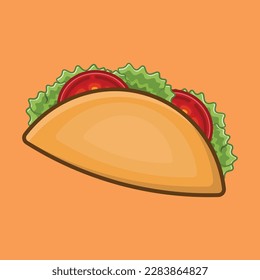 delicious looking taco sandwich EPS vector cute, fast food flat illustration for poster, menu, flyer, web and fast food icon