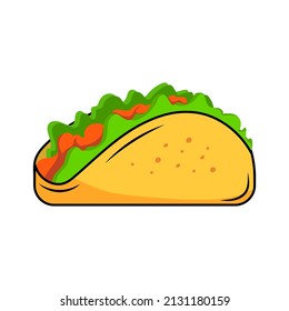 delicious looking tacos icon illustration. flat design restaurant logo