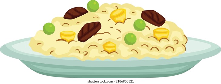 Delicious Lunch Time Menu Illustration Vector