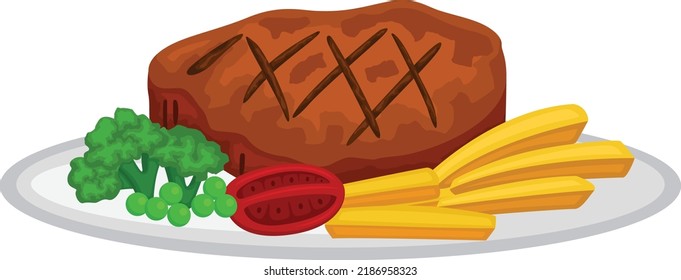 Delicious Lunch Time Menu Illustration Vector