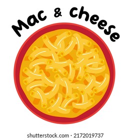 delicious mac and cheese bowl vector illustration high angle view