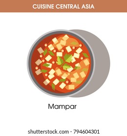 Delicious Mampar in bowl from Central Asian cuisine