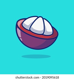 diseño de vectores de frutos de corte de mangostino delicioso