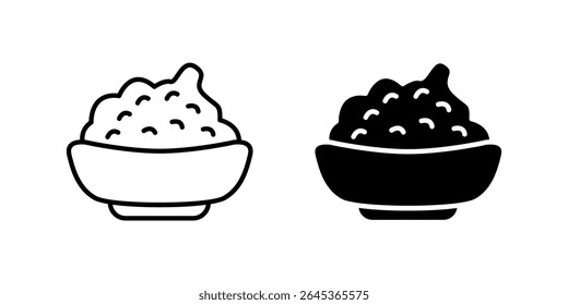 Delicious mashed potatoes icon set perfect for food blogs, recipes, and culinary apps.