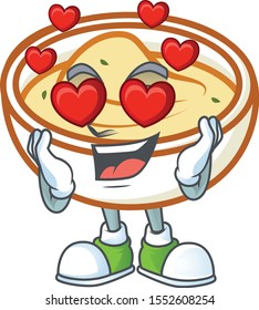 Delicious mashed potatoes with in love mascot character