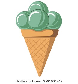 Delicious Matcha Ice Cream Vector Art