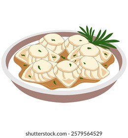 Delicious Maultaschen: A Vector Illustration of Traditional German Dumplings