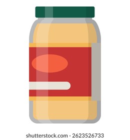 Delicious mayo sauce in a glass jar, groceries and sauces concept, isolated