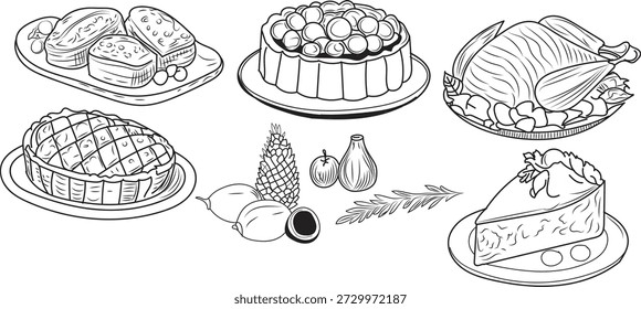 Deliciosos componentes de refeição reunidos para uma festa festiva
