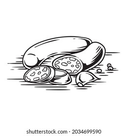 delicious meat ingrendient drawing vector
