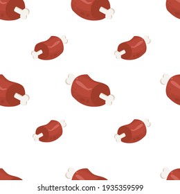 Delicious meat on bone seamless pattern vector illustration, seamless pattern for textile or wrapping