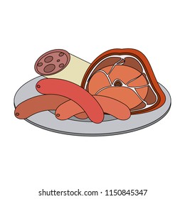 Delicious meat on dish