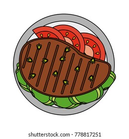 Delicious meat on dish