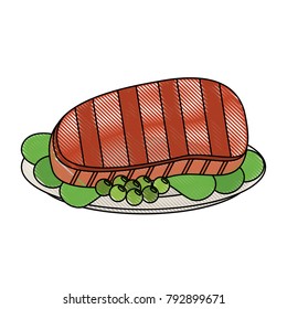 Delicious meat on dish