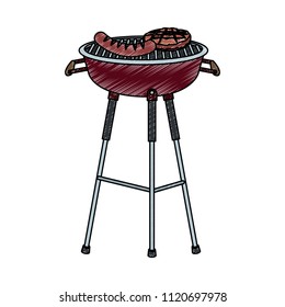 Delicious meat on grill