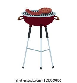 Delicious meat on grill