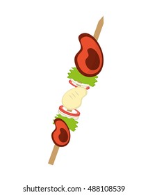 delicious meat skewer icon vector illustration design