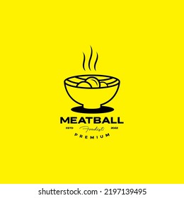 delicious meatball with bowl logo design