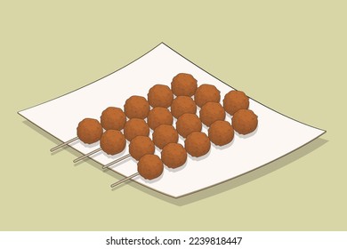 Deliciosa ilustración de meatball en el diseño vectorial