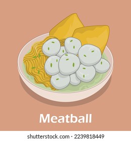 Delicious meatball illustration in vector design