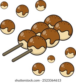 Delicious meatball illustration in vector design, editable