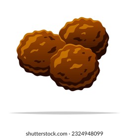 Delicious meatball vector isolated illustration