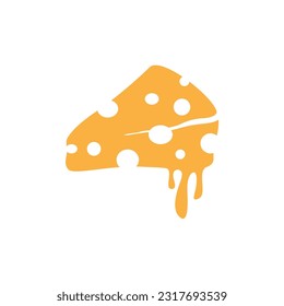 delicious and melted cheese logo vector