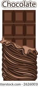 Delicious Melted Chocolate Bar vector with Dripping Chocolate