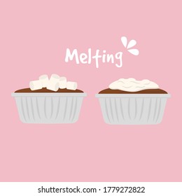 delicious melted marshmallow after baked