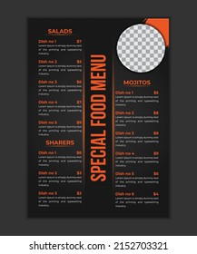 Delicious Menu For Traditional Food Restaurant Flyer Vector Template