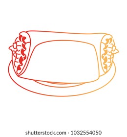 delicious Mexican burrito in dish