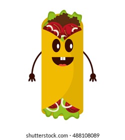 delicious mexican burrito fast food icon vector illustration design
