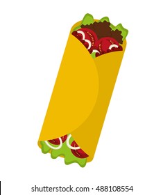 delicious mexican burrito fast food icon vector illustration design