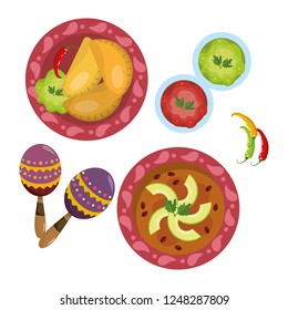 delicious mexican food cartoon