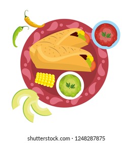 delicious mexican food cartoon