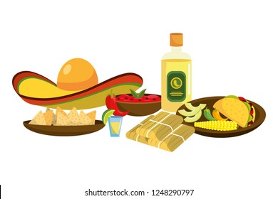 delicious mexican food cartoon