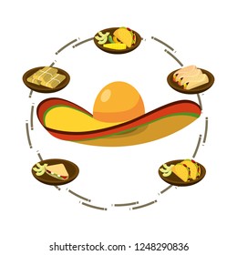 delicious mexican food cartoon