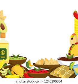 delicious mexican food cartoon