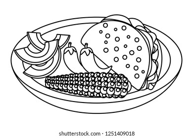 delicious mexican food cartoon