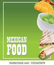 delicious mexican food poster icons vector illustration design