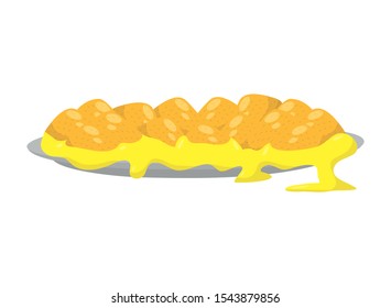 delicious mexican nachos with cheese sauce vector illustration design