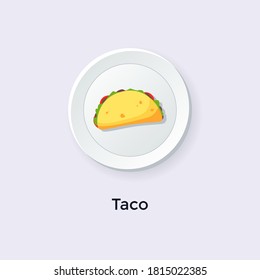 Delicious Mexican Taco vector illustration from top view, Mexican Food Illustration