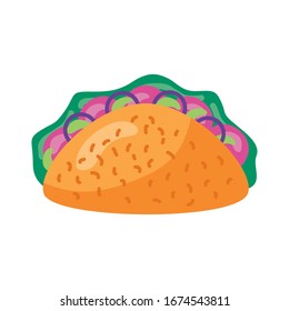 delicious mexican tacos detaild style icon vector illustration design