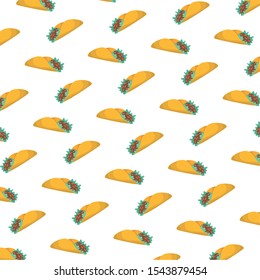 delicious mexican tacos traditional food pattern vector illustration design
