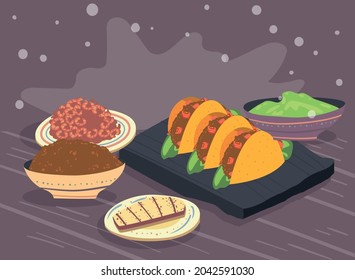 delicious mexican tacos traditional food