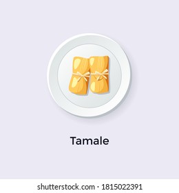 Delicious Mexican Tamales vector illustration from top view, Mexican Food Illustration