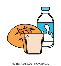 delicious milk bottle with bread