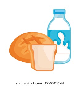 delicious milk bottle with bread
