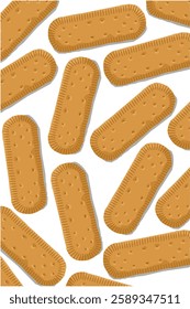 Delicious milk cream cookies on white background