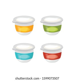 delicious milk yogurt vector illustration